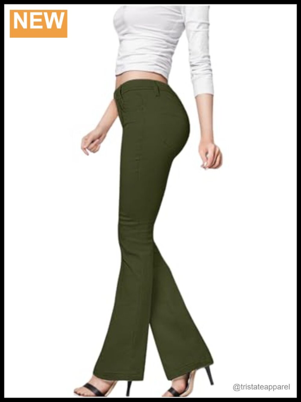 Women's Bootcut Pants Slim Fit Stretch Zipper Closure Pockets
